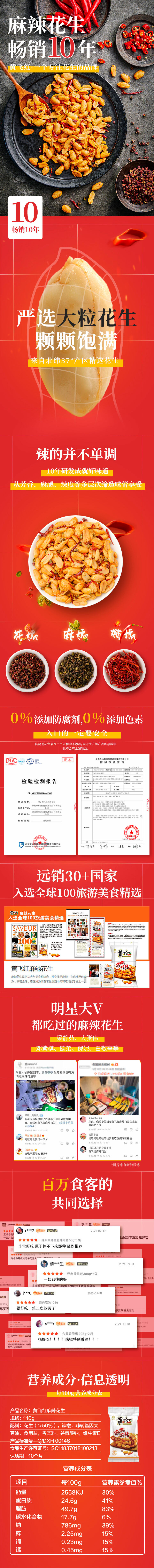积分商城详情图片黄飞红 麻辣花生210g/麻辣花生 110g 袋装 多规格可选
