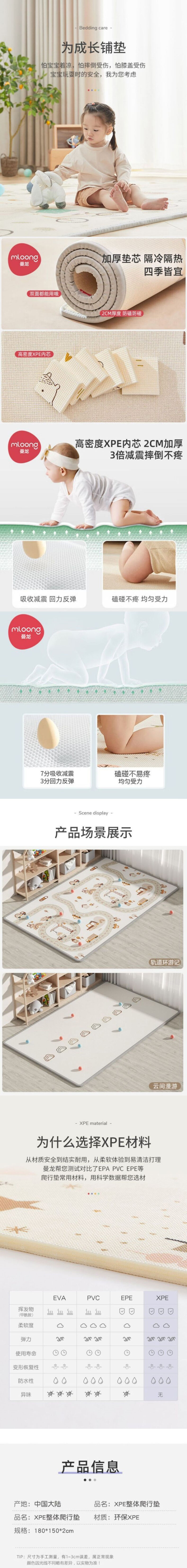 积分商城详情图片曼龙 轨道环游记+云间漫游 爬行垫180*150*2cm