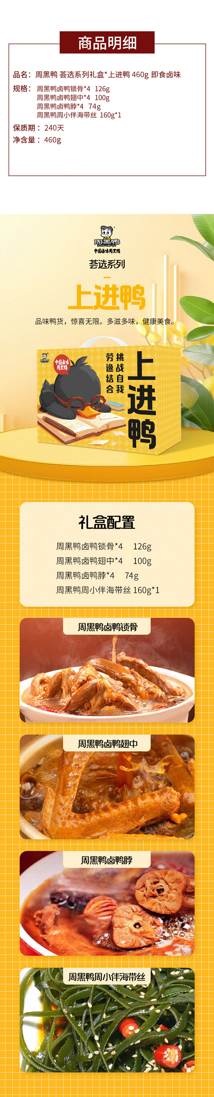 积分商城详情图片周黑鸭 荟选系列礼盒 上进鸭 460g